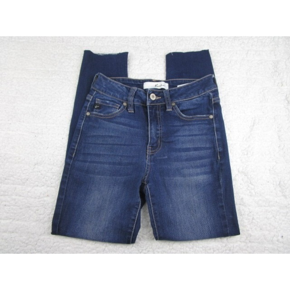 Kancan Skinny Jeans Women's Jeans Size 1/24 Dark Wash Mid Rise Raw Hem